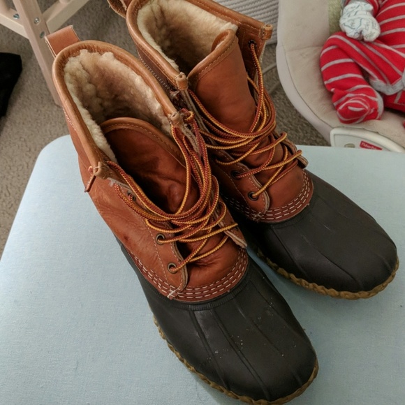 tumbled leather bean boots